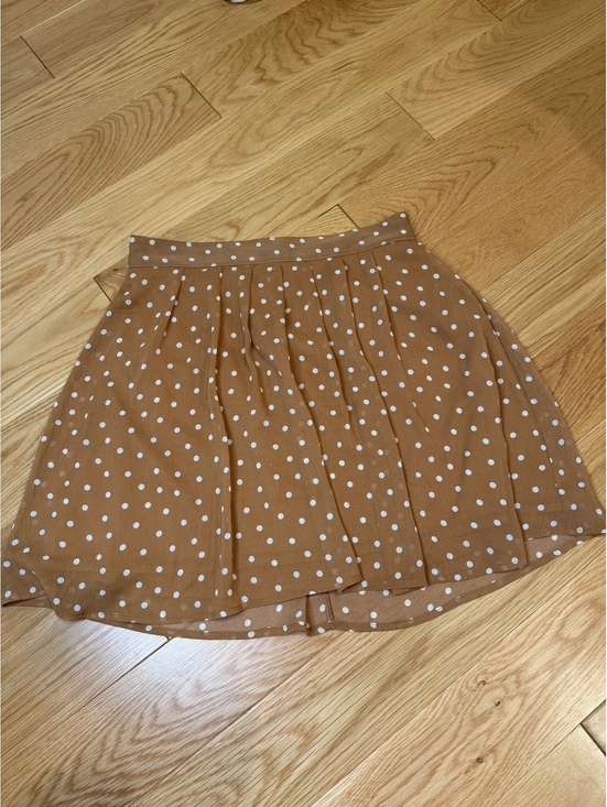 Old Navy Dresses & Skirts - Old Navy Brown and White Polka Dot Pleated Polka Dot Mini Skirt